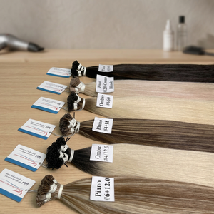 Extensions de cheveux naturels à pointe kératine en gros, cheveux Remy vierges vietnamiens de qualité supérieure, lisses, double épaisseur, pré-collées, à pointe I, 6-30 pouces - Product Image 1