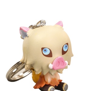 4pcs Anime Keychain Kawaii Inosuke Tanjiro Nezuko Agatsuma <span class=keywords><strong>Zenitsu</strong></span> Mini <span class=keywords><strong>Figurine</strong></span> Cartoon Pendant for Car Bag Decor Gift - Product Image 5