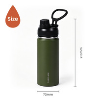Bouteille d'eau isotherme en acier inoxydable multi-capacités à large ouverture, 360 ml à 1200 ml, avec plusieurs couvercles, pour la gym, en stock