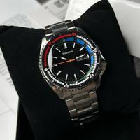 Precizon Herren Automatik-Taucheruhr 22mm Charm Edelstahl-Armband Zeiger Graues Zifferblatt Leuchtend Wochentag Datum Sportuhr 50m Wasserdicht