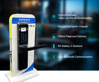 Serrure de porte électronique intelligente pour hôtel de haute qualité, en aluminium, étanche, avec clé/code QR/mot de passe/carte IC, Micro USB 5V RFID Rakinda