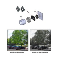 Commutateur de filtre IR-Cut 1,7 pouces, capteur jour-nuit, passe-filtre longueur d'onde, réseaux RFI LC/RC, 12V DC pour caméras IP CCTV