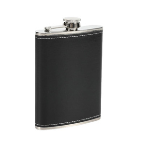 Haute qualité 8oz carré en acier inoxydable hanche flacon en cuir enveloppé personnalisé <span class=keywords><strong>pas</strong></span> <span class=keywords><strong>cher</strong></span> en gros cadeaux pour bouteille de whisky d'<span class=keywords><strong>alcool</strong></span> - Product Image 2