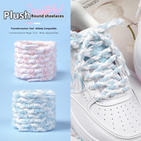 Lacets plats en peluche tricotée Olian de 8 mm de large, lacets de remplacement doux et colorés pour baskets et chaussures décontractées