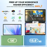 Moniteur portable double écran M4 15,6 pouces IPS 1080P FHD LCD, extension d'écran d'ordinateur portable, haut-parleurs intégrés, bureau mobile, divertissement