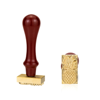 Tête de moulage réutilisable en laiton pour glaçons, accessoire de décoration de cocktails, outil de pressage de glaçons avec manche en bois pour bar, hôtel, événement