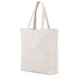 Bolsa de algodón 100% reutilizable de gran capacidad con estampado personalizado Cierre abierto Bolsas de compras de algodón en blanco - Product Image 5
