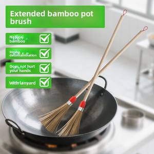 Cepillo de cocina de silicona de mango largo, cepillo grande para limpiar ollas, ideal para la escuela y el hogar rural, para lavar ollas - Product Image 4
