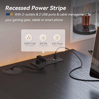 Bureau de jeu électrique à la maison Bureau assis-debout électrique RVB à hauteur réglable avec moteur unique et lumières LED