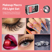 5X LED Magnifying Lamp / Mirror for HD 15X Glass Macro Lens with LED Fill Light Manual Focus for Mobile Phone Photography