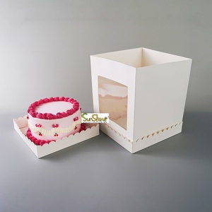 Sunshine Factory Wholesale Custom 12x12x6 Cake Boxes Matt Lamination <b>Folder</b> Type with Windows for Bakery Cake Packaging - Product Image 2