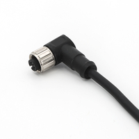 Connecteur industriel pré-moulé personnalisé M12 IP67 en alliage avec verrouillage par vis, câble de 3 m, connexion à filetage interne 3/4/5 broches