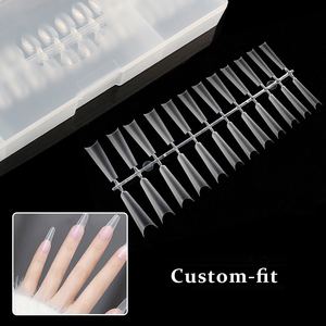 Extensions d'ongles en gel souple semi-couvrantes courbe C, transparentes, style French, en sachet, marque privée, pour salon de manucure, à presser, vente en gros - Product Image 5