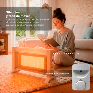 RMC-600 Calentador Eléctrico Compacto de Mica de 600W, Blanco, 2 Niveles de Potencia - Product Image 6