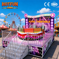 Manège de parc d'attractions Tagada Disco Ride, attraction commerciale extérieure avec plateau tournant métallique personnalisé