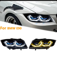 Faro Delantero para BMW E90, Faro LED con Lente de Proyector Láser, 2004-2009, E91 320i 325i 330i, Blanco Amarillo, DRL, Lámpara Automática