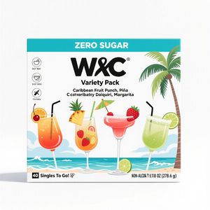 แพ็คผสมเครื่องดื่มเมืองร้อนหลากหลาย | หมัดผลไม้แคริบเบียน, Pina colada, <span class=keywords><strong>strawberry</strong></span> daiquiri & <span class=keywords><strong>Margarita</strong></span> - Product Image 1