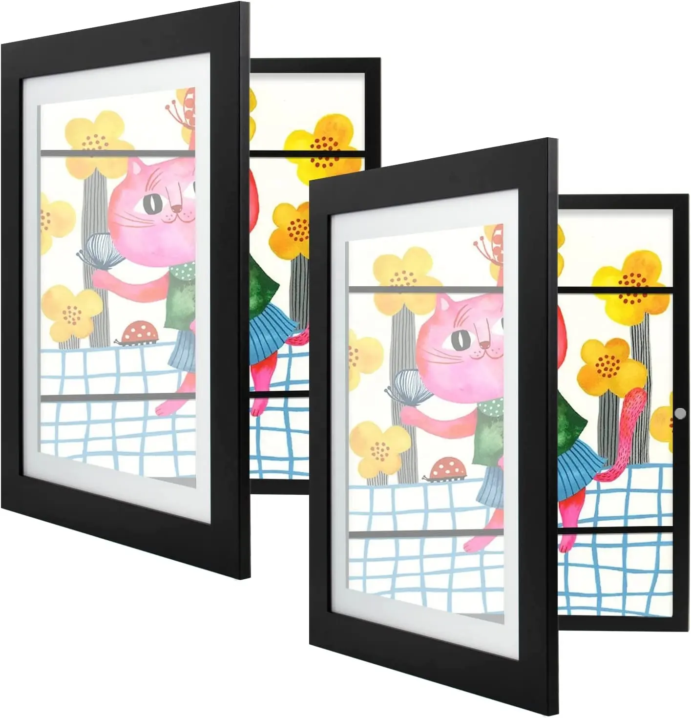 Hot Sale A4 Front-Opening Kids Art Frames Changeable Children Art Projects Drawings Storage Wooden Kids Artwork Frame