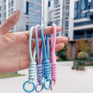 Cordón trenzado de cuerda de colores para cámara y teléfono móvil, cadena corta con dije, antipérdida, correa de muñeca para coche, llavero - Product Image 3
