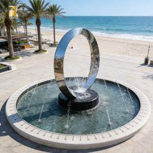 Fontana Circolare in Acciaio Inossidabile RELONG, Design Personalizzato, Arte Moderna in Vendita - Product Image 5