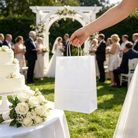 Sacs en papier kraft de luxe personnalisés pour mariage, avec poignées en ruban, écologiques et recyclables, emballage cadeau pour mariée, pour promotion d'exposition