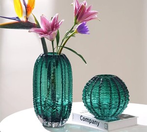 Vaso <span class=keywords><strong>con</strong></span> <span class=keywords><strong>Cactus</strong></span> e Pianta Artificiale, Composizione in Vetro Minimalista Nordica per Ingresso, Centrotavola, Ufficio e Decorazione Alberghiera - Product Image 6