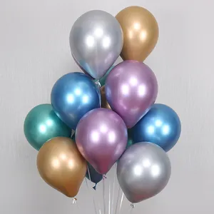 1.8g 10 इंच गुब्बारा रंग क्रोम सोने गुलाब सोने चांदी काले थोक रबर लेटेक्स गुब्बारा जन्मदिन की पार्टी