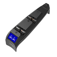 Station de Charge Double PG-P5S016 pour Manettes PS5 Slim/PS5 avec Lumière LED, Support de Chargement