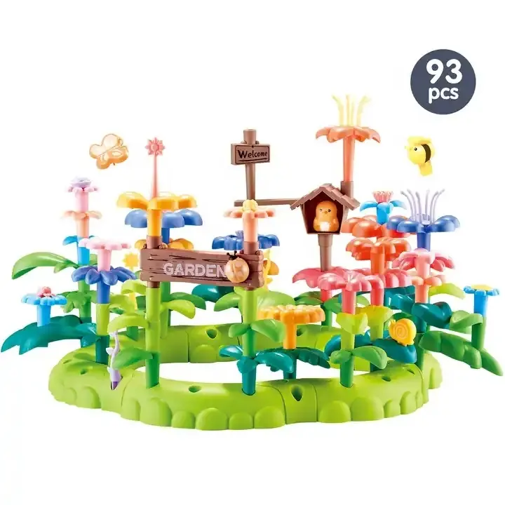 Jinying nâng cấp trẻ mới biết đi dễ dàng cài đặt sáng tạo xếp chồng Hoa Vườn Trò chơi gốc làm vườn giả vờ xây dựng đồ chơi