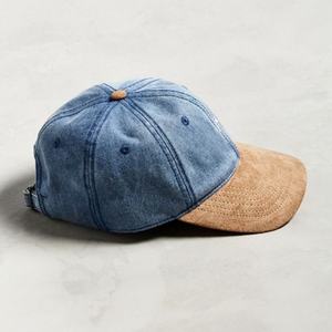 ACE Casquettes de baseball en denim 6 panneaux Botton personnalisées vierges avec bord en daim Casquettes lavées à l'acide - Product Image 6