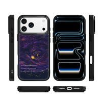 Coque de téléphone AG Feeling Black Edge avec motif de baleine dorée pour iPhone 17, 17 Pro Max, 16 Pro, 15 – Coque magnétique