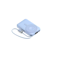 Batterie externe magnétique sans fil à charge rapide double câble intégré grande capacité 10000/20000 mAh avec écran LED portable et support Type-C