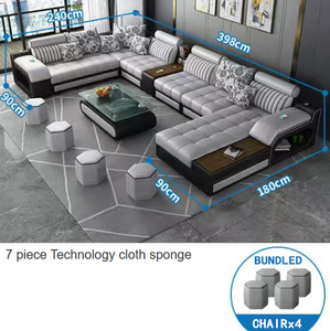 Nuova tecnologia divano in tessuto moderno minimalista soggiorno combinazione lattice spugna soggiorno combinazione funzione divano - Product Image 2