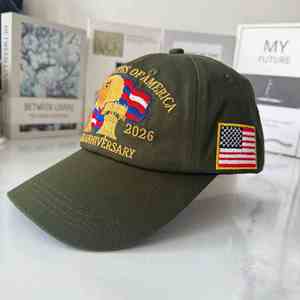 Gorra de Béisbol Retro Vintage con Visera Curva, 100% Algodón, Conmemorativa del 250 Aniversario de la Independencia, para Niños y Adultos, con Hebilla en Relieve - Product Image 3