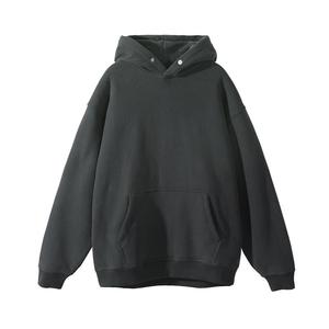 Col à bouton-pression de haute qualité sans ficelle 400 Gsm coton <span class=keywords><strong>pull</strong></span> sur logo personnalisé hommes sweat à capuche vierge - Product Image 5