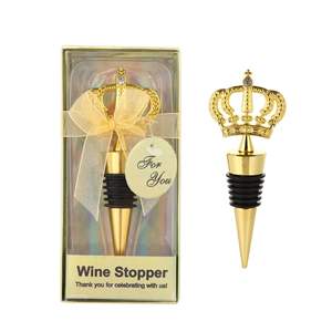Ywbeyond Gold Crown Tapón <span class=keywords><strong>de</strong></span> botella <span class=keywords><strong>de</strong></span> vino tinto Favores <span class=keywords><strong>DE</strong></span> BODA Fiesta <span class=keywords><strong>Puerta</strong></span> Volver Regalos <span class=keywords><strong>para</strong></span> invitados - Product Image 1