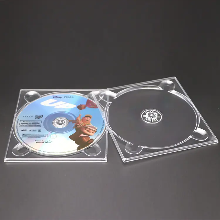 De embalaje de almacenamiento de PS Blu ray Jewel Slim CD de 5,2mm con la cubierta transparente y Negro CD DVD Digi bandeja