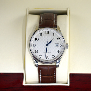 Montre à <span class=keywords><strong>quartz</strong></span> de haute qualité pour hommes avec bracelet en cuir Montre étanche à couverture inférieure transparente - Product Image 6