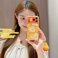 Coque de téléphone motif fraise fraîche et poire des neiges pour iPhone 18 Pro 17 16 Pro Max 15 Pro – Étui antichoc esthétique aux fruits mignons