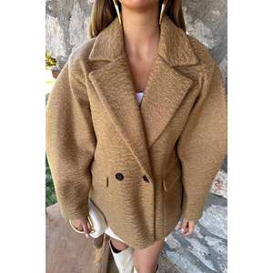 Abrigo de Dos Botones para Mujer, Marca Camel, Manga Larga, Tejido, Cálido, Estilo Casual - Product Image 2