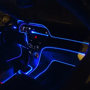 Tira de luces LED para coche, Control remoto, controlado por aplicación, RGB, luz ambiental de neón