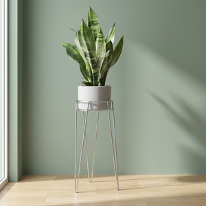 Ensemble de 3 supports à fleurs en métal chromé modernes, supports circulaires pour plantes d'intérieur, design minimaliste pour la décoration de la maison - Product Image 6
