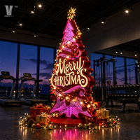 Arbre de Noël à miroir infini LED, illusion 3D, changement de couleur, enseigne LED de Noël pour bar, restaurant, centre commercial, décoration de fêtes