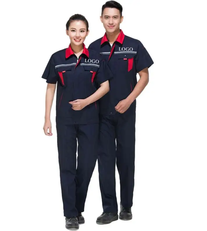fast stock fashion safety reflective stripe factory logistics garage mechanic work outfit men women work uniform