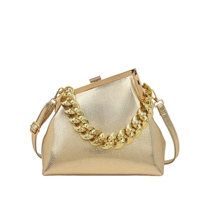 NOUVEAU Sac à bandoulière en PU, forme irrégulière, avec chaîne épaisse et cadre métallique, sac à main de luxe de créateur, <span class=keywords><strong>pochette</strong></span> de soirée - Product Image 6