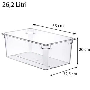 Contenitore per Alimenti in Policarbonato Araven GastroNorm Basic GN 1/1, 26,2 Litri, 53X32,5X20h, Organizzatore Versatile - Product Image 5