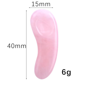 Cuillère en quartz rose Gua Sha pour massage des yeux, outil d'acupression, de jade naturel, pour sculpter le visage - Product Image 6
