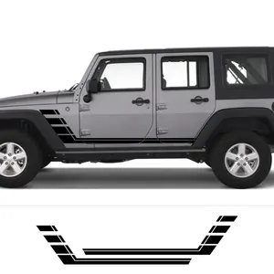 Para Jeep Wrangler JK JL CJ <span class=keywords><strong>RUBICON</strong></span> 4x4 2 uds pegatinas de puerta lateral de coche estilo película de vinilo calcomanías decoración Tuning Auto Accesorios - Product Image 2