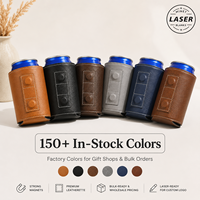 Manchon isotherme personnalisé en similicuir magnétique gravable au laser de 12 oz avec aimant pour cadeaux d'entreprise