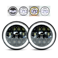 Luz De conducción LED redonda De 7 ", foco De 60W con luz LED auxiliar DRL para Coche, Luz De Niebla Del Coche Con DRL Beetle Headlight